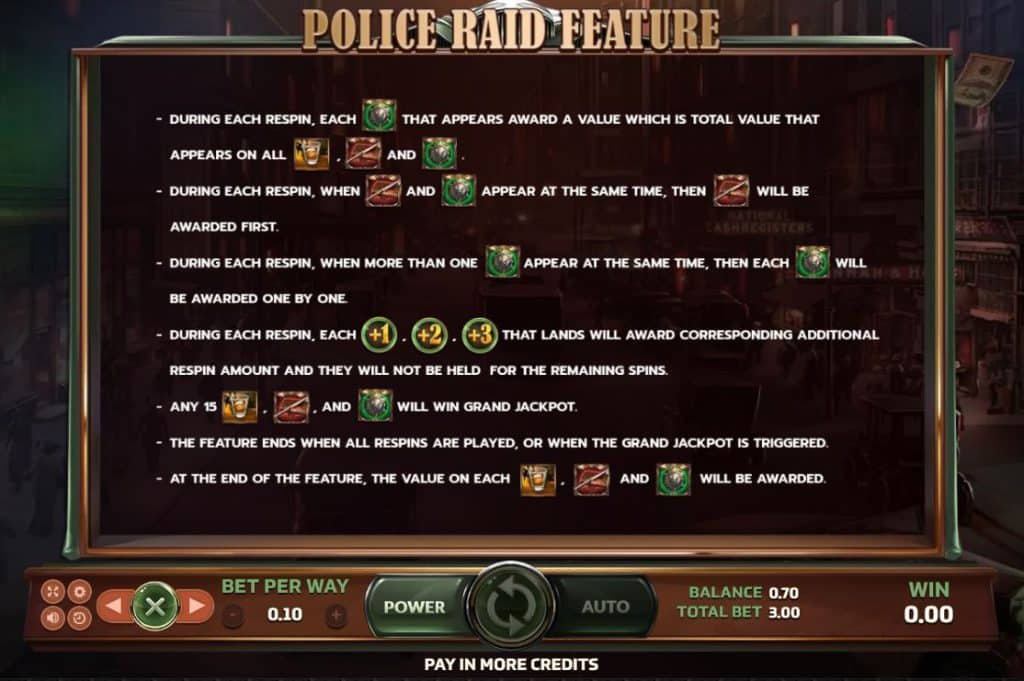 Police Raid Feature สล็อต Streets of Chicago ค่าย Joker Gaming 2